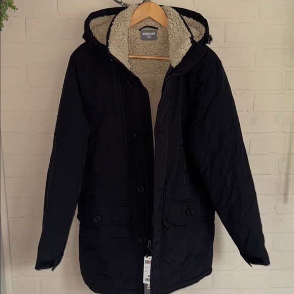 32 Degrees Men's Black Hooded Puffer Coat - Picture 2 of 8